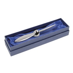 Tagliacarte Elegante a Forma di Elica, 18,5 cm, Metallo Cromato Lucido, con Confezione Regalo 1 2