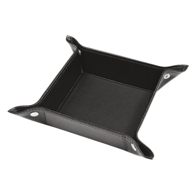 Svuota Tasche in Ecopelle, 16x16x4 cm, Elegante Vassoio Portaoggetti, Nero 1