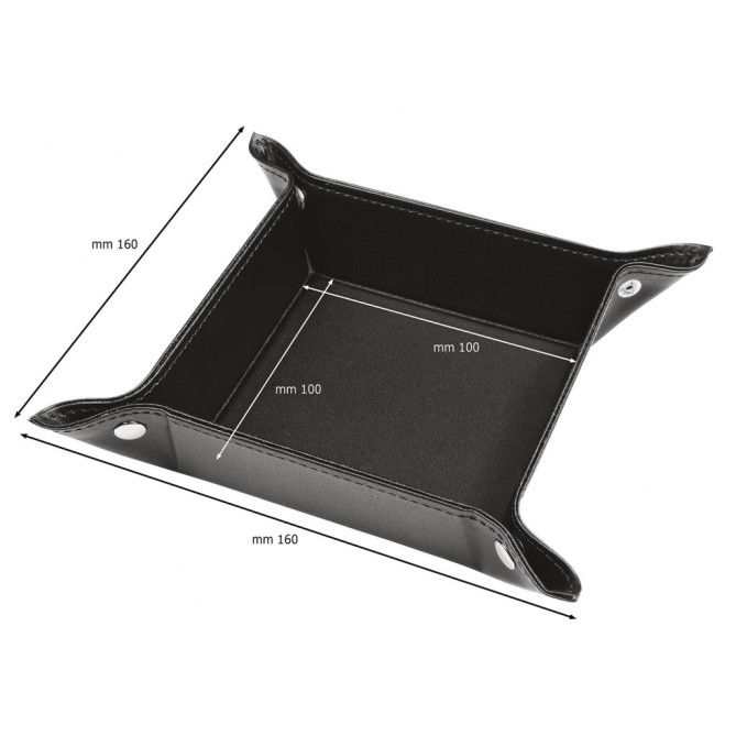 Svuota Tasche in Ecopelle, 16x16x4 cm, Elegante Vassoio Portaoggetti, Nero 2