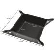 Svuota Tasche in Ecopelle, 16x16x4 cm, Elegante Vassoio Portaoggetti, Nero 2