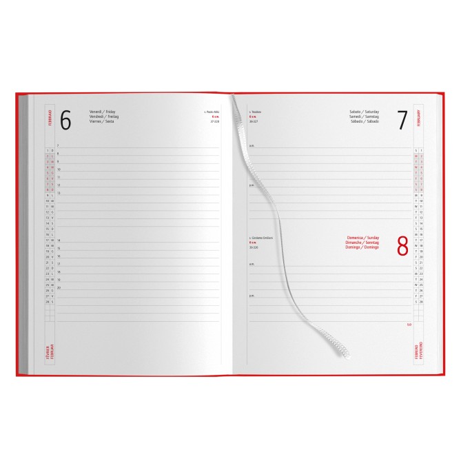 Agenda giornaliera 2026 sintetico 17x24cm - sabato e domenica insieme 14