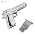 Chiavetta USB 16GB Design Pistola in Metallo Cromato con Custodia Regalo, 75 x 48 x 10 mm 2