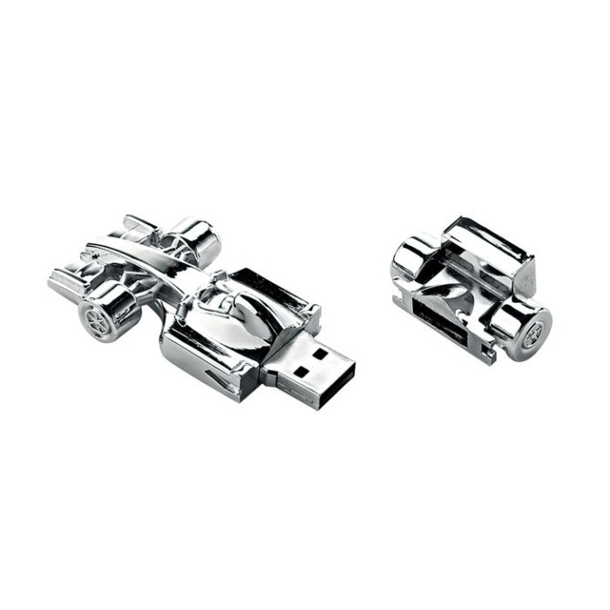 Chiavetta USB Formula 1 in Metallo Cromato, 65mm x 32mm x 15mm, con Custodia Regalo 2