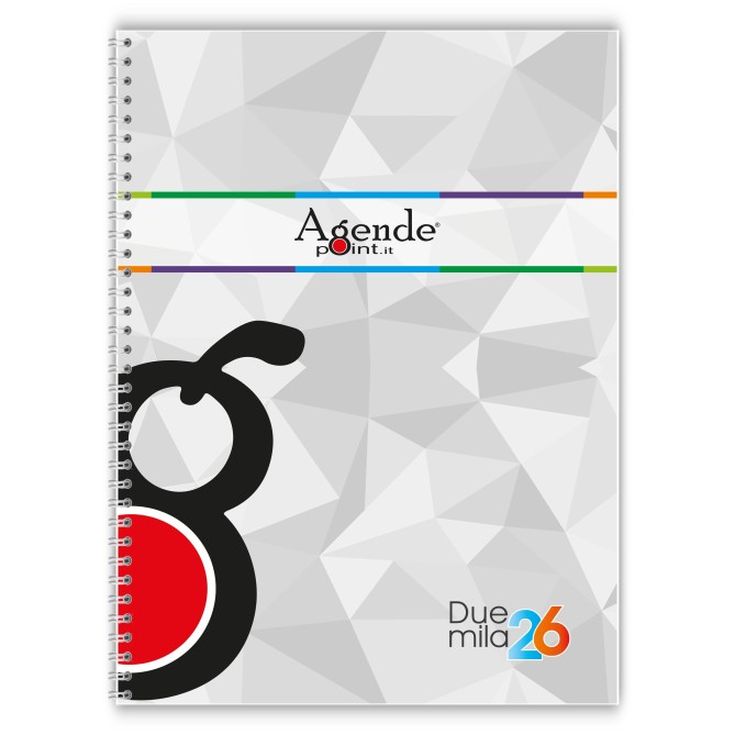 Agenda settimanale 2026 spiralata plastificata 21x30cm A4 bianco 6