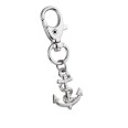 Portachiavi con Moschettone e Ciondolo Ancora Nautica in Metallo Argentato, Accessorio Decorativo 1