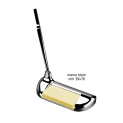 Stiloforo Elegante a Forma di Mazza da Golf, Metallo Cromato, con Portafogliettii, Base Ovale 1 2