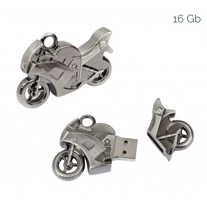 Chiavetta USB 16GB Design Moto, Metallo Satinato, USB 2.0, con Elegante Confezione Regalo 4