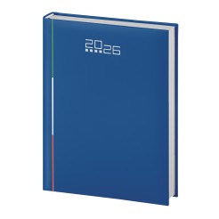 Agenda giornaliera 2026 ITALIA gommata 15x21cm A5 multilingua blu 2