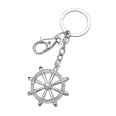 Portachiavi Timone Nautico con Strass, Design Classico, Metallo Lucido, 120 x 43 mm 1