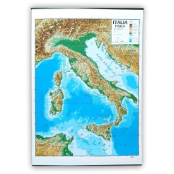 Carta Geografica Murale Italia, Bifacciale Fisica/Politica, 100x140 cm carta plastificata - Scala 1:1.100.000 3 2