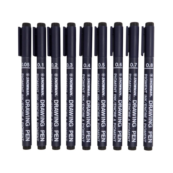 Penna Inchiostro pigmentato per disegni per lucidi  Snowman drawing pen 8