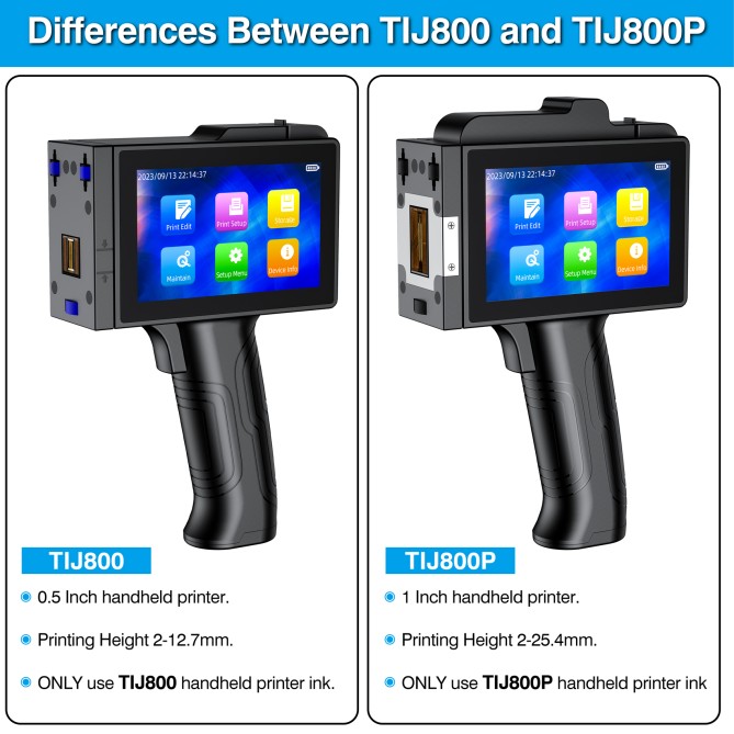 Stampante Palmare Portatile TIJ800 a Getto D'inchiostro PortatileTouch da 5 Pollici per Logo/Immagine/Codice a Barre 5