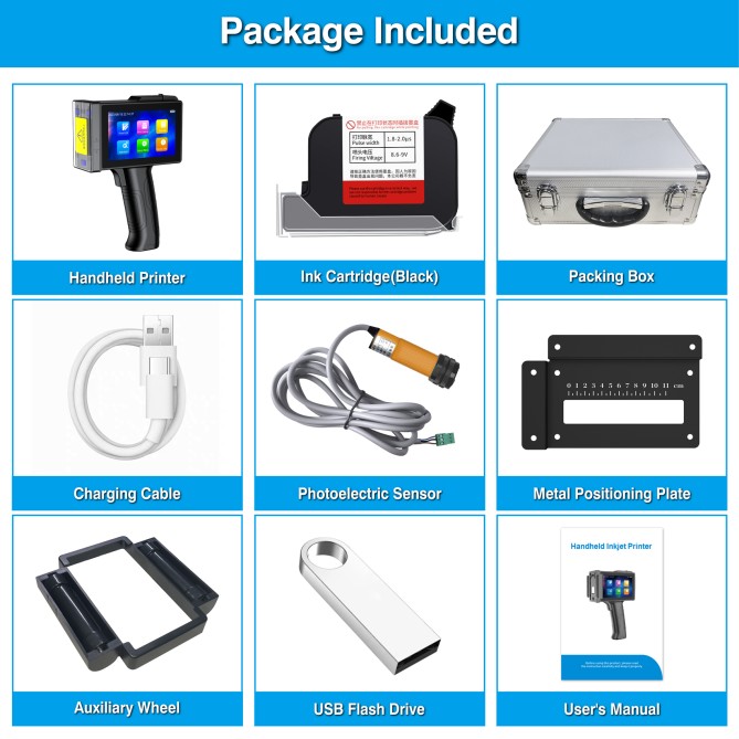 Stampante Palmare Portatile TIJ800 a Getto D'inchiostro PortatileTouch da 5 Pollici per Logo/Immagine/Codice a Barre 6