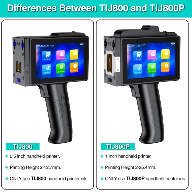 TIJ800P Stampante Palmare Portatile a Getto D'inchiostro Touch Screen da 4,3 Pollici per Logo/Immagine/Codice a Barre 5