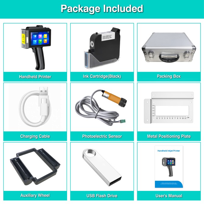 TIJ800P Stampante Palmare Portatile a Getto D'inchiostro Touch Screen da 4,3 Pollici per Logo/Immagine/Codice a Barre 6