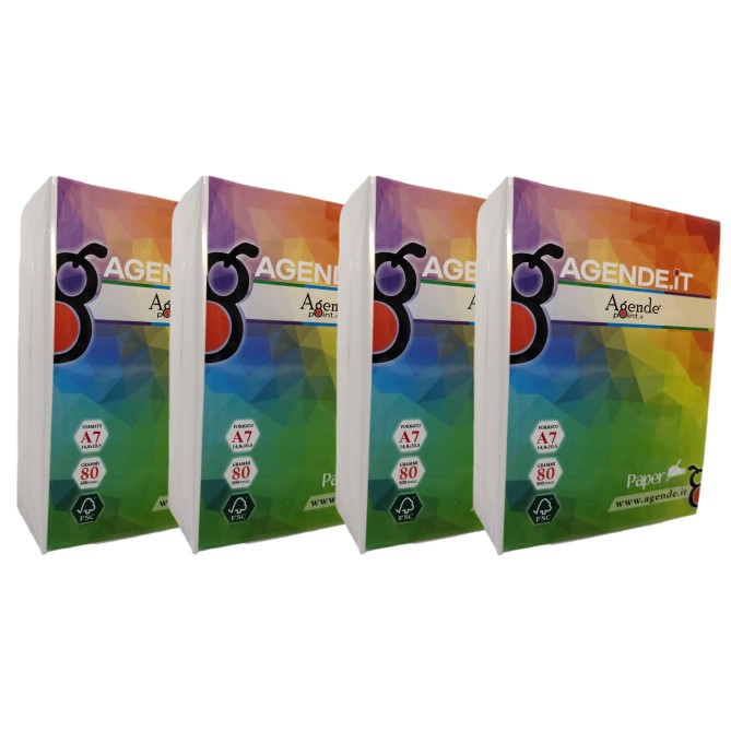 Agendepoint.it - Risme Carta A7 Fotocopie Stampe 4 Risme - 500 Fogli 80gr Bianca 105x74 mm - 2.000 Fogli In Totale 1