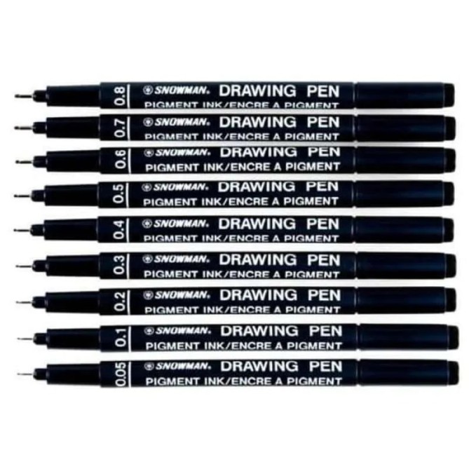 Penna Inchiostro pigmentato per disegni per lucidi  Snowman drawing pen 4