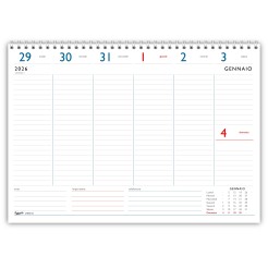 Planning settimanale 2026 LIFE spiralato 21x30cm A4 festivi evidenziati 4