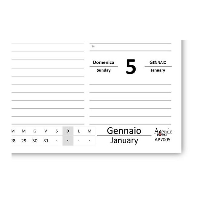 Planning settimanale 2026 GREY spiralato 10x30cm su due pagine orario festivi evidenziati natura grigio 2
