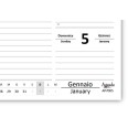 Planning settimanale 2026 GREY spiralato 10x30cm su due pagine orario festivi evidenziati natura grigio 2