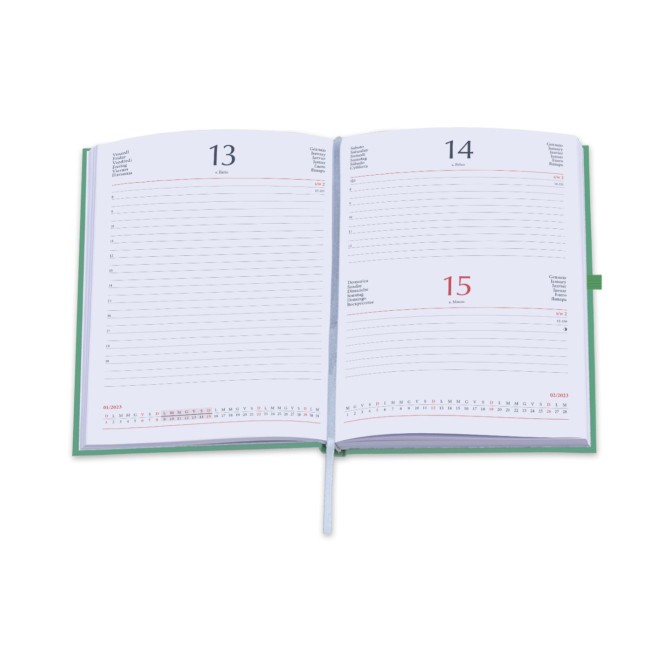 Agenda giornaliera tascabile 2026 chiusura elastico 11x17cm 11