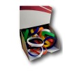 Espositore da 160 pezzi di Bracciale In Silicone , in 8 vari colori , Per Feste Piscine Brand E Discotechecm. 20x1,2 10