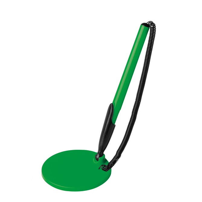 Stiloforo A Sfera Con Molla Catenella E Base Adesiva Verde Lime Utile Per Reception Varie Attività 2