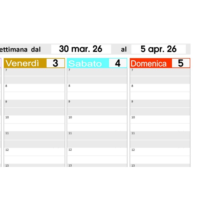 Planning Agenda 2026 Da Tavolo PIXEL ,21x30cm , A4 Spiralato Carta 90 Gr Con Sabato E Domenica Separato 3
