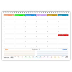 Planning Agenda 2026 Da Tavolo ,21x30cm A4, Carta 90 Gr A Colori Colors 1