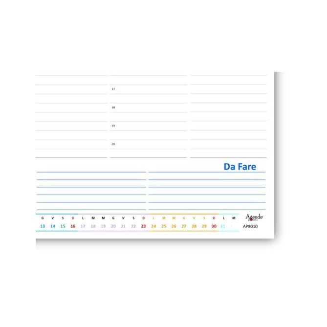 Planning Agenda 2026 Da Tavolo ,21x30cm A4, Carta 90 Gr A Colori Colors 2