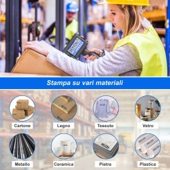 TIJ127 Stampante Palmare Portatile a Getto D'inchiostro Portatile - Touch da 4,3 Pollici per Logo/Immagine/Codice a Barre 1 2
