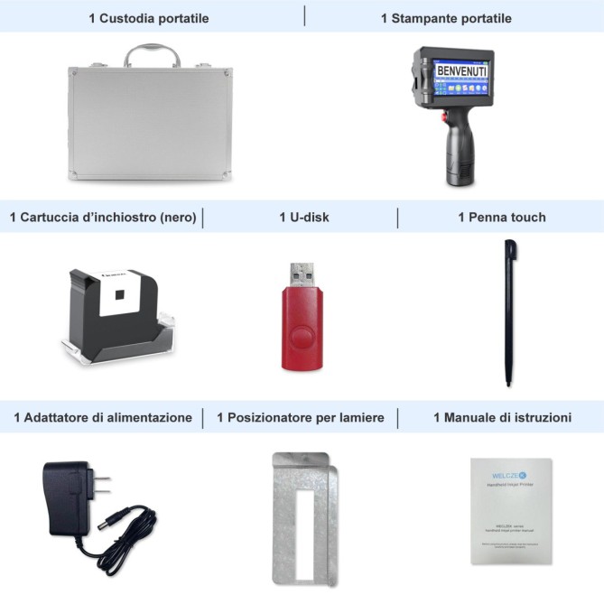 TIJ127 Stampante Palmare Portatile a Getto D'inchiostro Portatile - Touch da 4,3 Pollici per Logo/Immagine/Codice a Barre 5