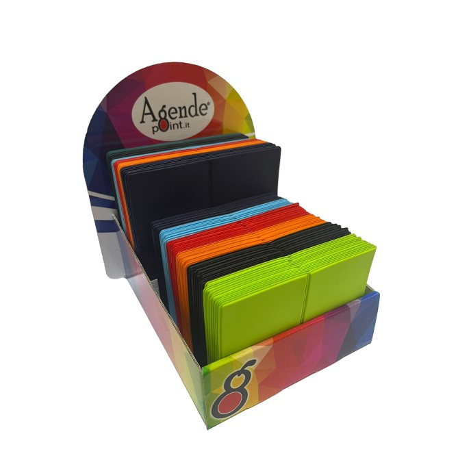Espositore Porta Card Carte, bancomat,tessere ( 120 pezzi ) da 2 e 6 tasche in vari colori 11