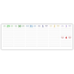 Planning settimanale 2026 COLORS spiralato 10x30cm su due pagine ,orario 8-22,  giorni in 7 vari colori 1 2