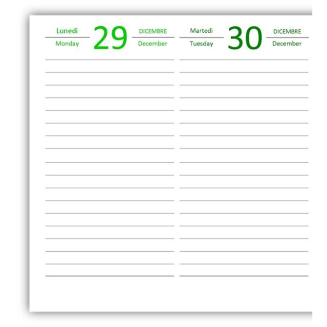 Planning settimanale 2026 COLORS spiralato 10x30cm su due pagine ,orario 8-22,  giorni in 7 vari colori 4