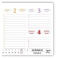 Planning settimanale 2026 COLORS spiralato 10x30cm su due pagine ,orario 8-22,  giorni in 7 vari colori 5