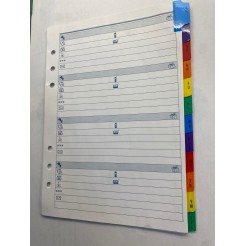 Ricambio agenda organizer rubrica pvc 15x21cm A5 bianco 1