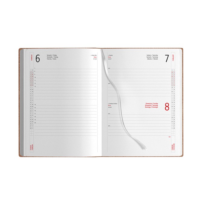 Agenda giornaliera 2026 poliestere 15x21cm A5 tasca porta penna 8