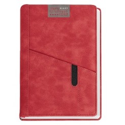 Agenda giornaliera 2026 poliestere 15x21cm A5 tasca porta penna rosso 2