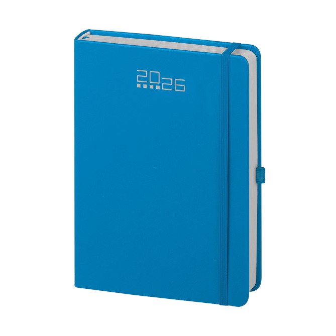 Agenda giornaliera 2026 tessuto - chiusura elastico 15x21cm A5 porta penna multilingua 2