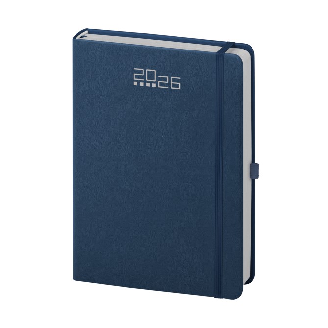 Agenda giornaliera 2026 tessuto - chiusura elastico 15x21cm A5 porta penna multilingua 3