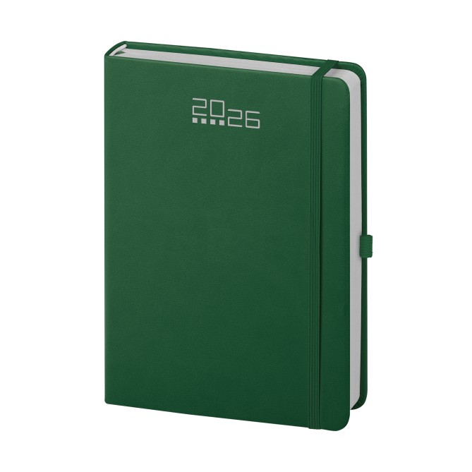 Agenda giornaliera 2026 tessuto - chiusura elastico 15x21cm A5 porta penna multilingua 5