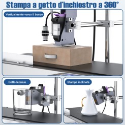 Macchina codificatrice a getto d'inchiostro con mini nastro trasportatore,per scadenza, codice a barre, codice QR, logo ecc 1 2