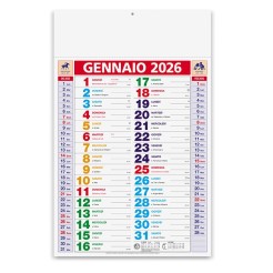 Calendario da muro 2026 olandese 2 PZ - Note sul retro mensile 12mesi settimane colorate 30x47cm microperforato 2