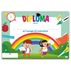 Diploma della scuola dell'infanzia A4 COLOURS- in cartoncino decorativo festoso 21x29,7 cm 1