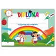 Diploma della scuola dell'infanzia A4 COLOURS- in cartoncino decorativo festoso 21x29,7 cm 1