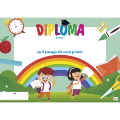 Diploma della scuola dell'infanzia A4 COLOURS- in cartoncino decorativo festoso 21x29,7 cm 1 2