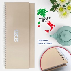 Planning settimanale in EcoPelle 2026 spiralato 14x30cm - Planner Fatto a mano - Made in Italy 1 2