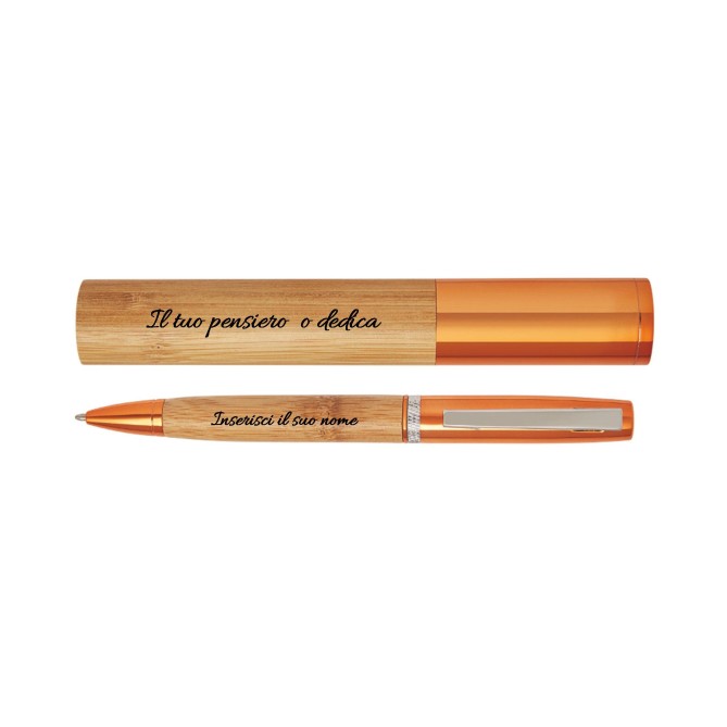 Penna In Bamboo E Astuccio In Metallo 6