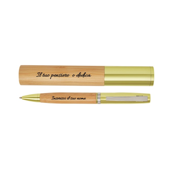 Penna In Bamboo E Astuccio In Metallo 8